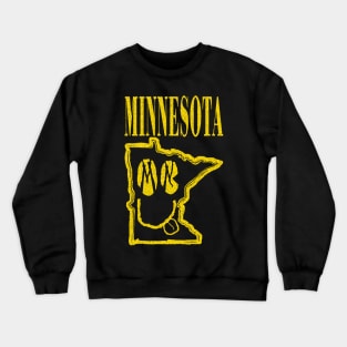 Minnesota Grunge Smiling Face Black Background Crewneck Sweatshirt